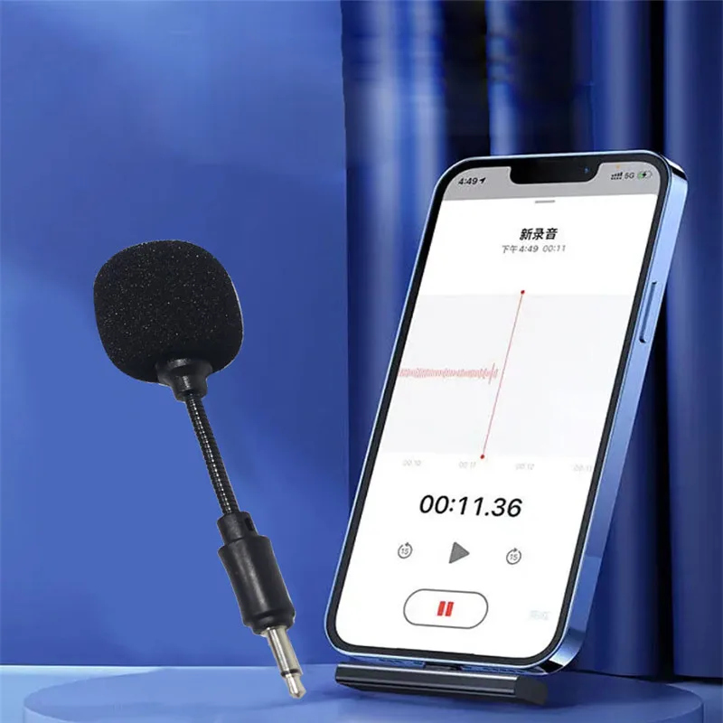 Mini Jack da 3.5mm microfono a capacità flessibile cuffie da gioco Mini HD Voice Mono Mic per telefono cellulare PC Laptop Notebook