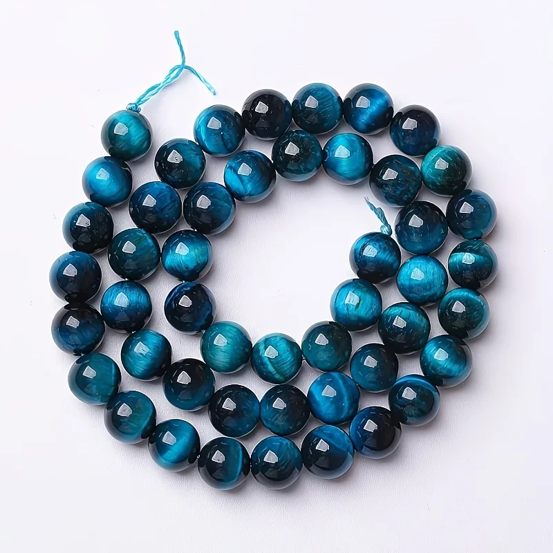 60 Blue Tiger Eye Glass Beads, Loose Glass Beads for Diy Bracelets, Necklaces, Earrings, Jewelry Making, Jewelry Accessories