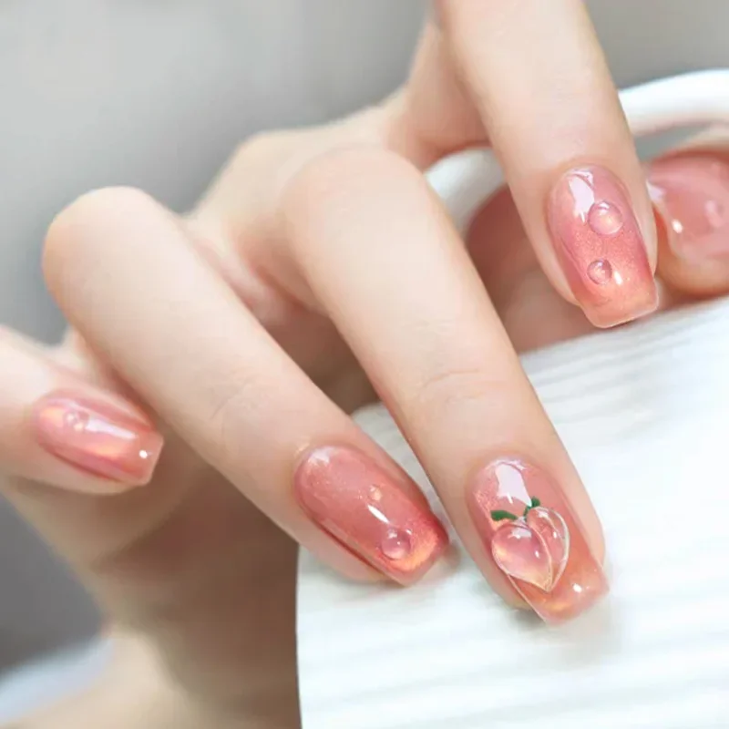 3 قطعة هلام طلاء الأظافر عين القط الفاكهة والفرنسية برأسين قضيب مغناطيسي عدة تألق بريق شبه دائم نقع قبالة الأشعة فوق البنفسجية المغناطيسي الغراء #5