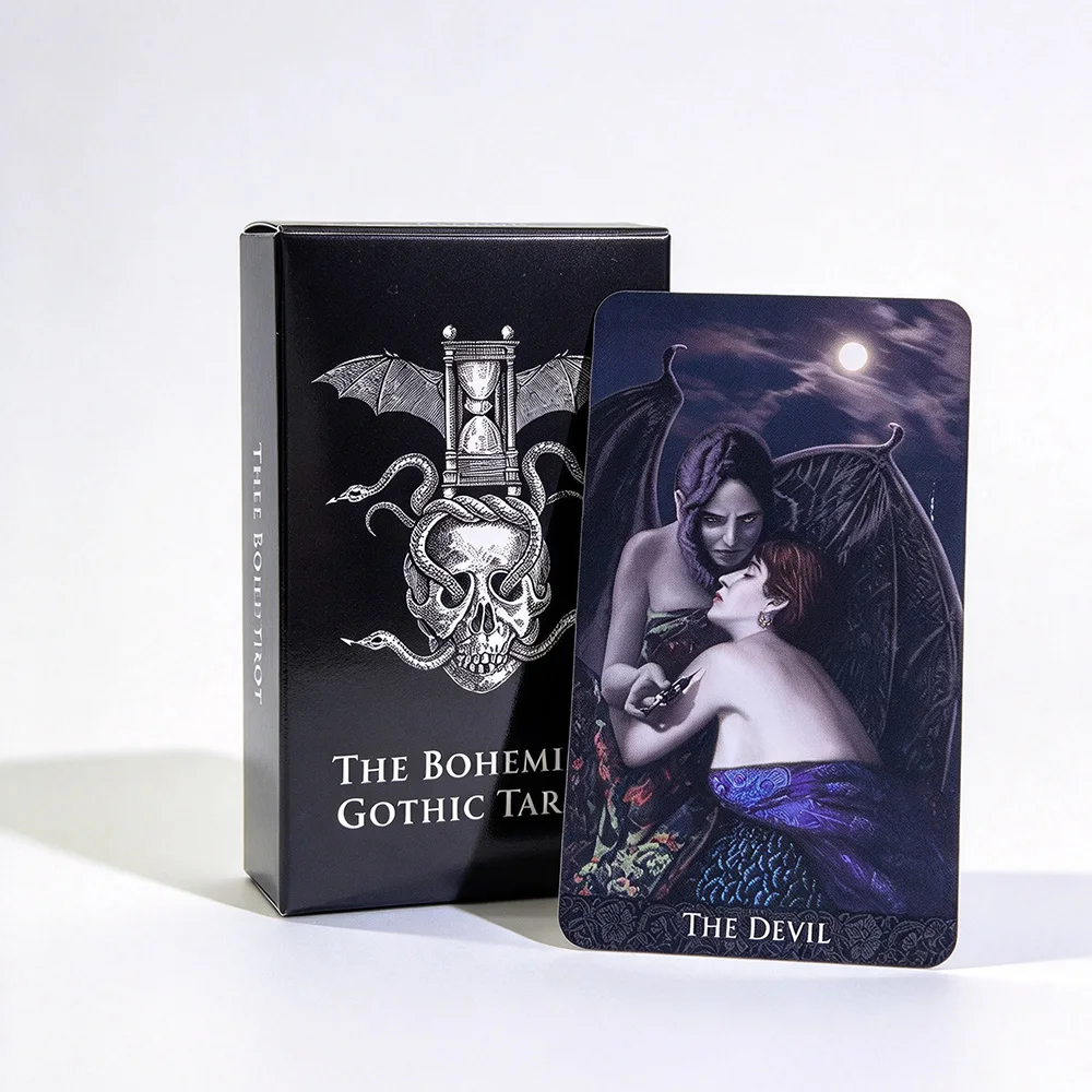 78 Bohemian Gothic Tarot Deck Set Premium Tarot Cards, Spiritual Divination Table Game for Parties, Gatherings, Collectible Gift