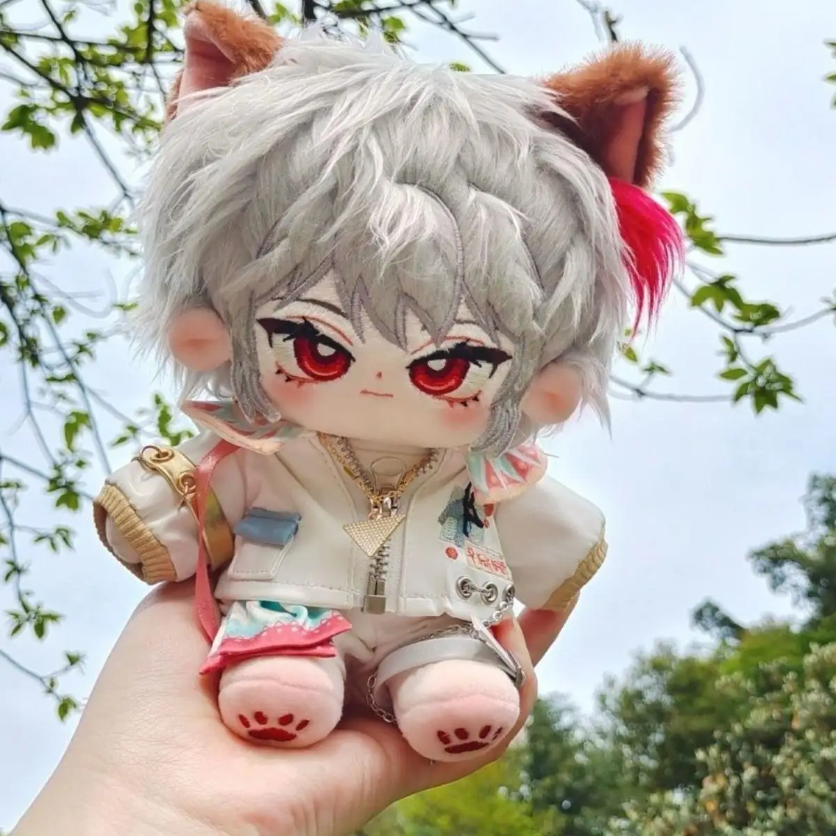 

20cm Game Honor of Kings Baili Shouyue Anime Figures Cosplay Plush Body Ear Tail Toys for Children Cartoon Plushies Gifts
