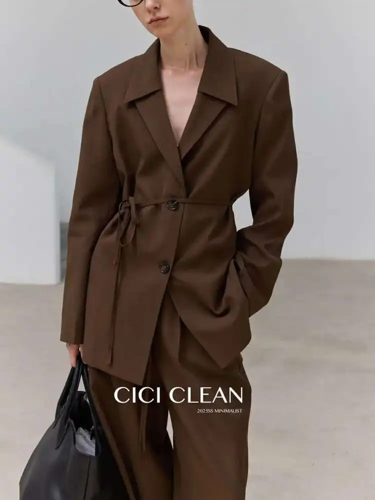 BJTZ Baidu Pure Kleur Eenvoudig 2025, Lente en Herfst Nieuwe Vrouwelijke Losse Tube Top Temperament Mode Broek Tweedelige set Bodycon