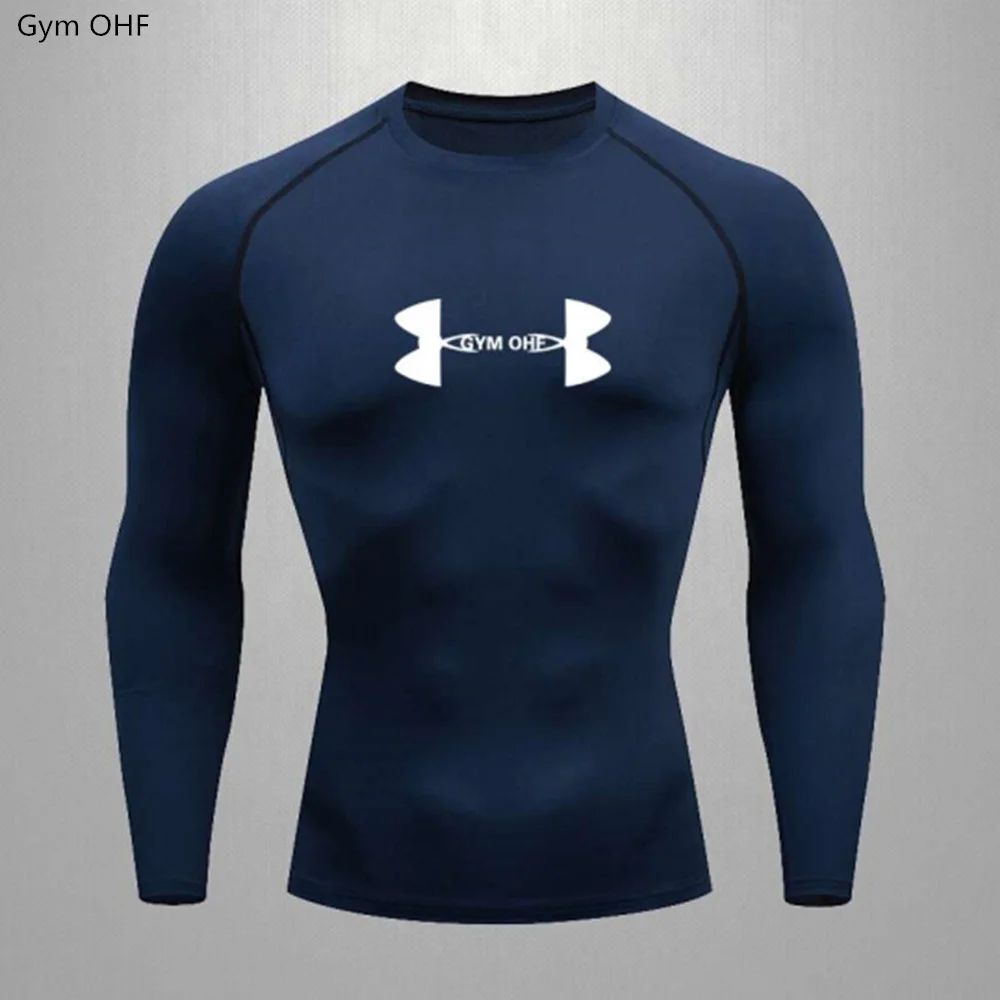 Rashguard Men'S Fitness Gym Sports T-Shirt Compression Quick Dry MMA Boxing Jogging Training Tennis Musculation Camisetas