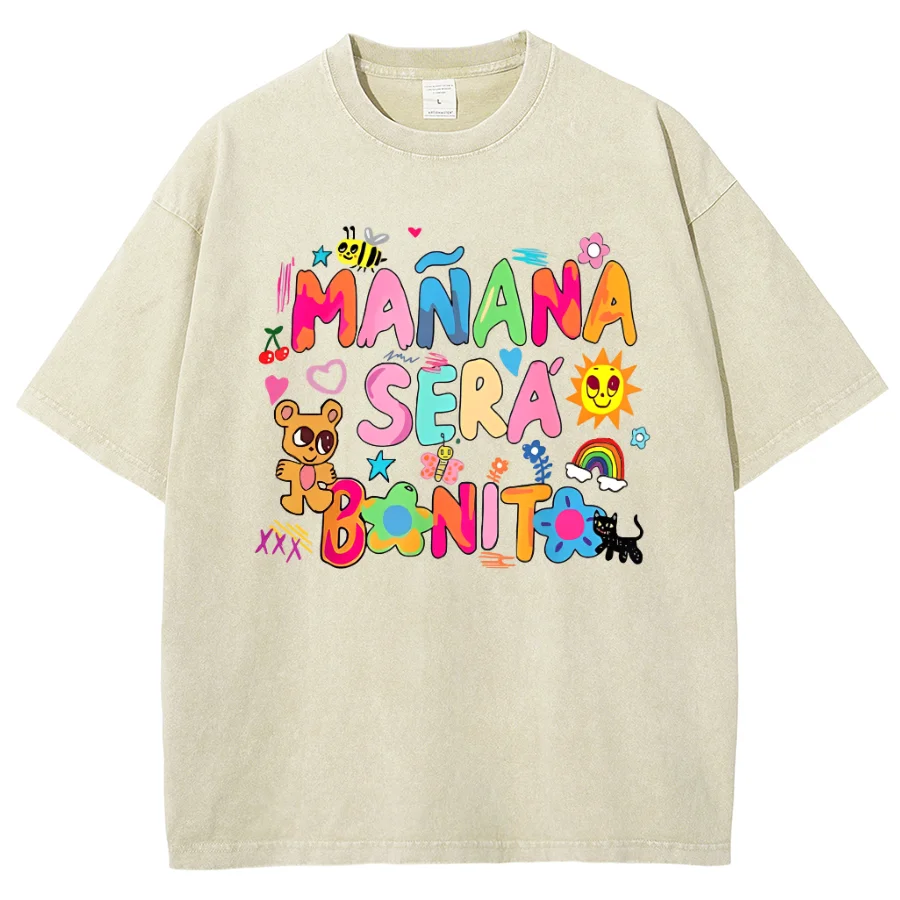 Loose Retro T-Shirt Cartoon Color Letters Rainbow Mouse Print Cute High Gram Weight Shoulder Down Trend New Short Sleeves
