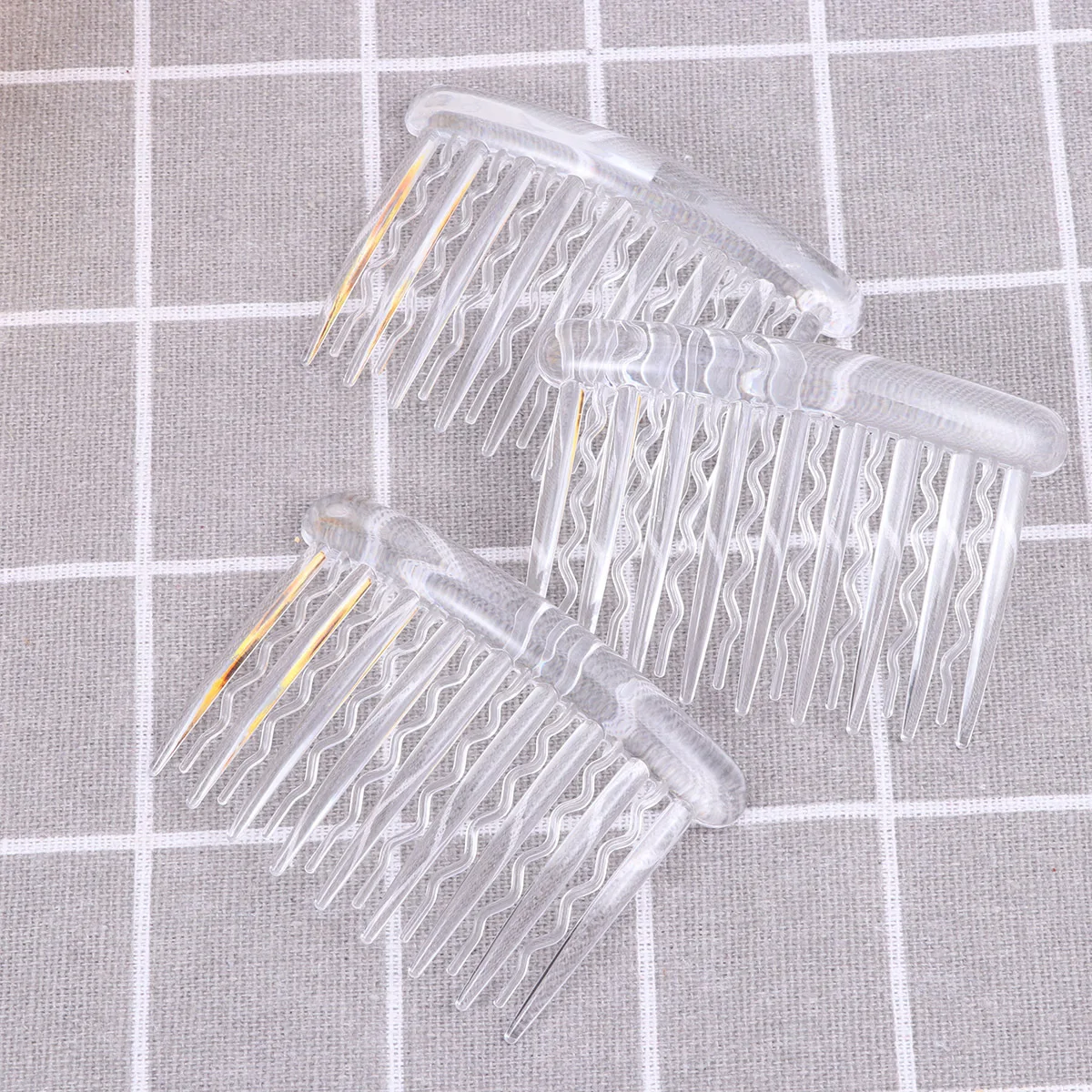 

12Pcs 8x5cm Plastic Hair Clip Combs Comfortable Wear for Tiaras Adornments Craft Side Hair Comb Slide Hairclip