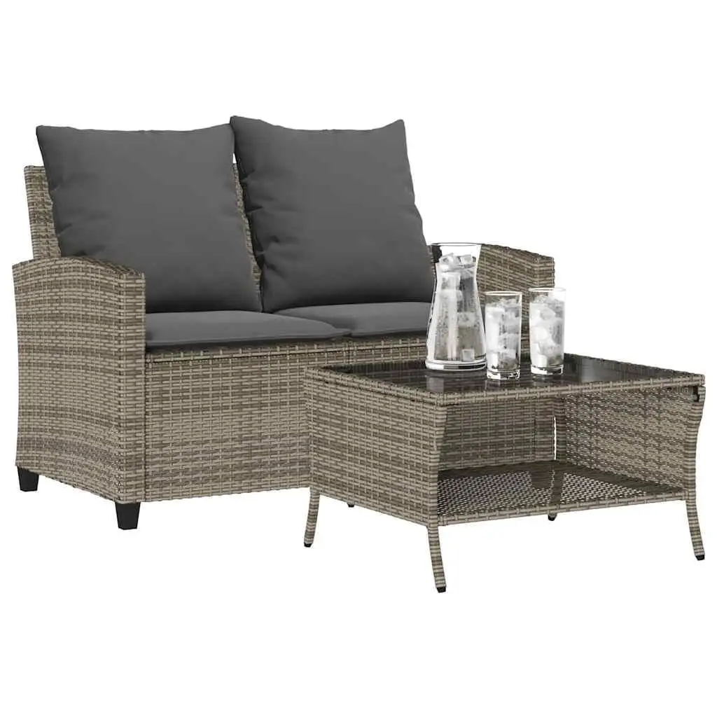 

Grey Garden Sofa PE Rattan 2 Seater Water Resistant