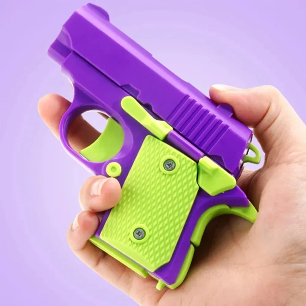 Nowy pistolet grawitacyjny 3D Straight Jump Mini Pistol Model Antystresowy Fidget Toys Dzieci Push Card Zabawka antystresowa dla dzieci i dorosłych