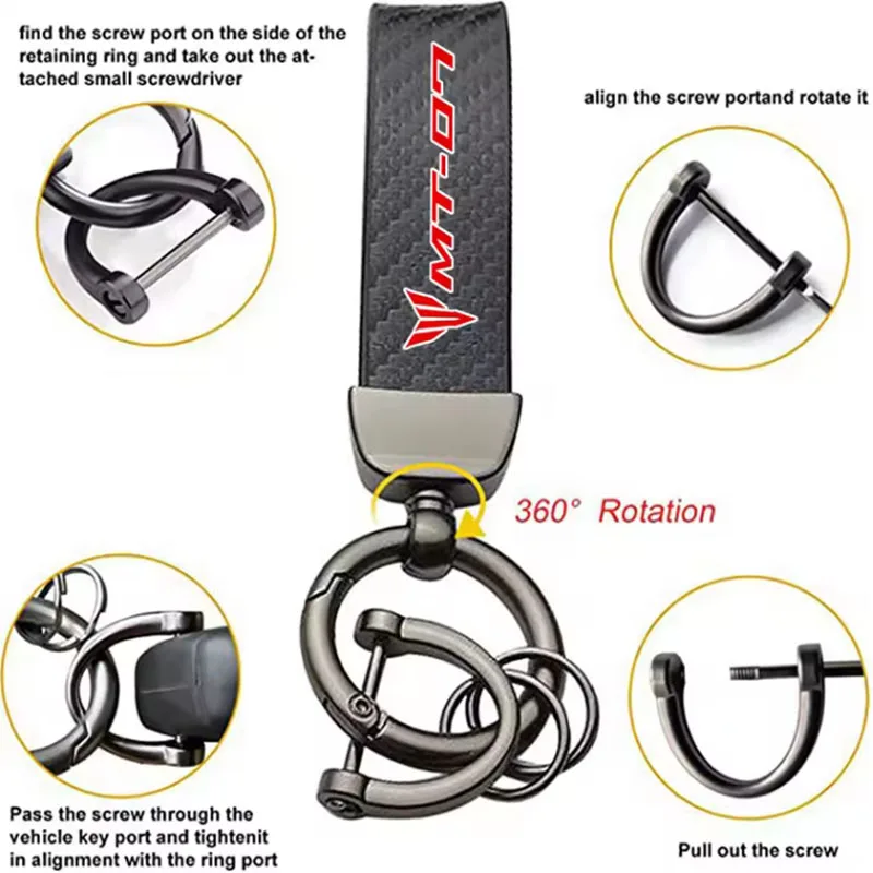 Carbon Fiber Premium Keychain Customization For Yamaha MT09 MT07 MT10 MT03 MT 09 07 03 10 MT-09 MT-07 MT-10 TRACER 900 700