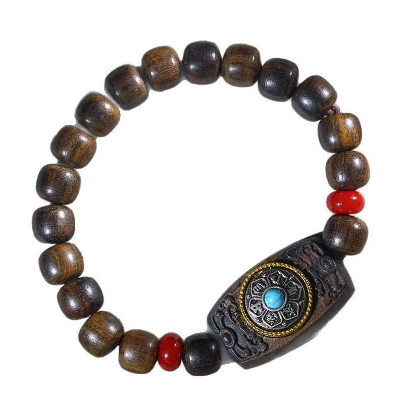 Bodhi Chess Agarwood Vintage Bead DIY Rotating Tag Bracelet Prayer Beads Chinese Style Lucky Collectible Jewelry