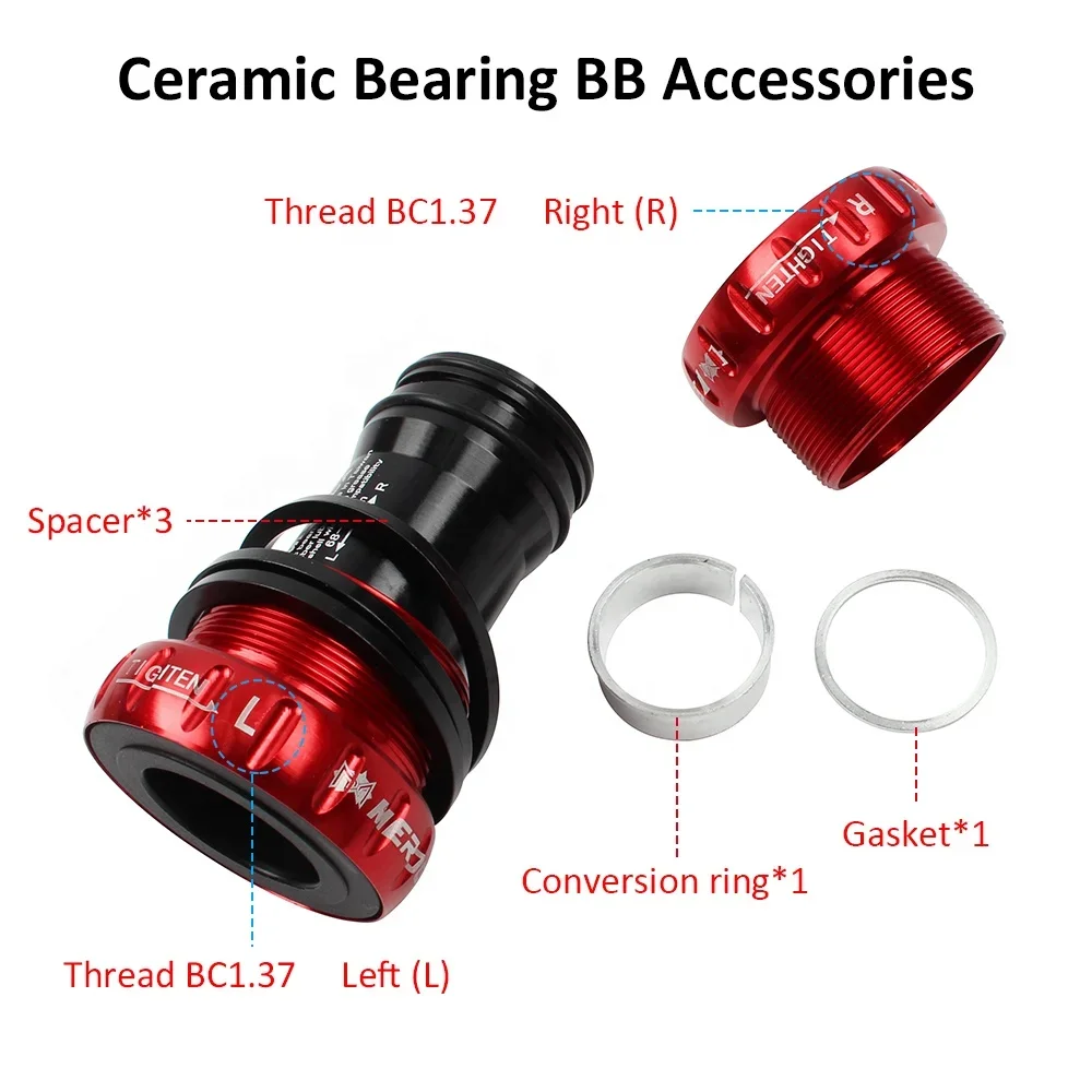 Ceramic Bearing BSA 68/73mm 24/24mm 24mm/22mm Support BOTTOM BRACKETS Mountain Bike MTB Road Bike Parts