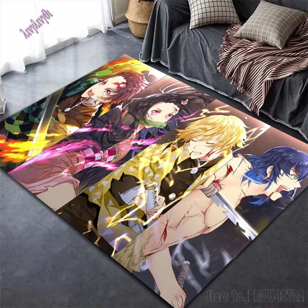 

Home Anime Demon Slaye Rug Carpets 120x160cm Decor for Living Room Children's Bedroom Sofa Bathroom Kids Floor Mat
