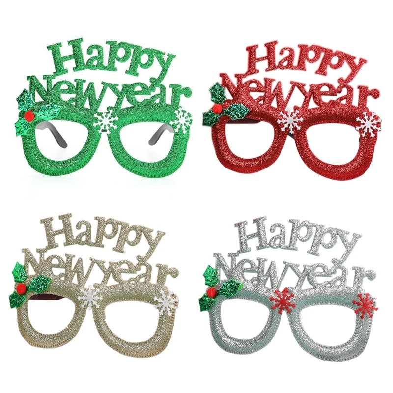 Happy New Year Glasses Frame Christmas Glasses Photo Prop Christmas Decorations New Year Navidad Teens Adult Gift DXAA