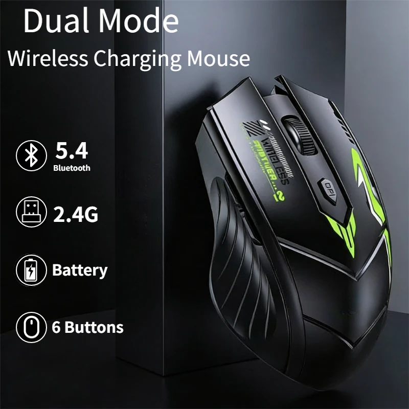 Bluetooth 5.4 Mouse Dual-Mode 2.4G Wireless Mouse 6 Buttons Gaming Mouse Office Silent Mice Rechargeable Mouse For PC Laptop