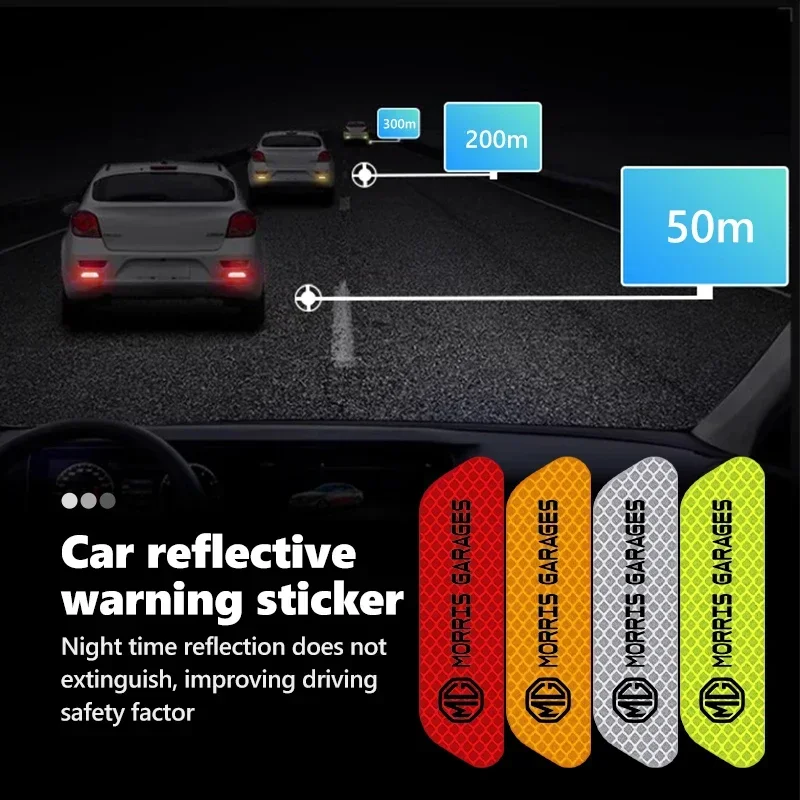 Car Reflective Warning Sticker Door Reflective Decal For MG ZS MG4 EV HS MG3 MG5 EV MG Marvel R MG ONE MG6