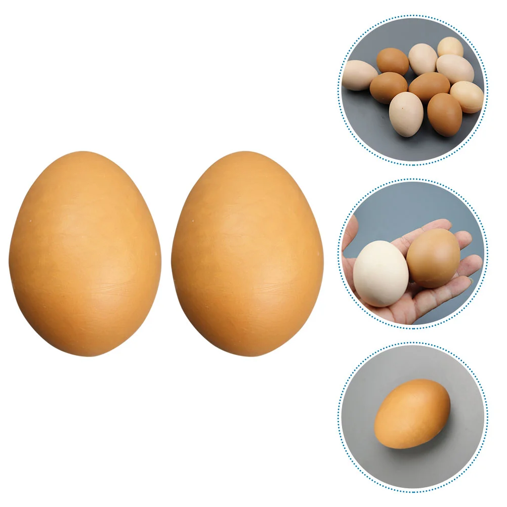 2 Pcs Imitation Eggs Artificial Chicken Faux Fake Crafts Kitchen Pvc Simulation Personalized Painting Child Food