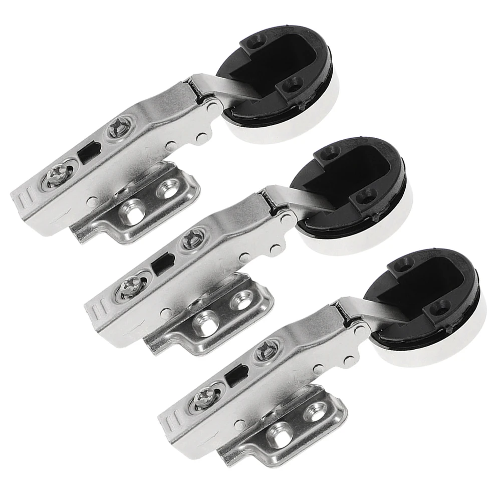 

3pcs Silent Buffer Hinge Damping Glass Door Kitchen Cabinet Hardware Replacement Hidden Corner Metal Easy Installation Smooth