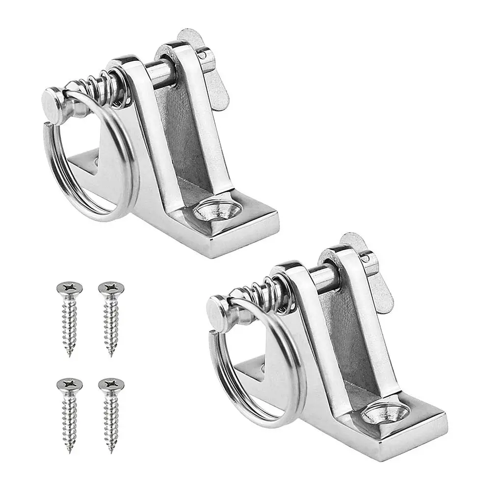2 Pack 316 Stainless Steel 90 Degree Deck Hinges with Removable 1/4 Pins for Bimini Tops Marine Hardware Resistant