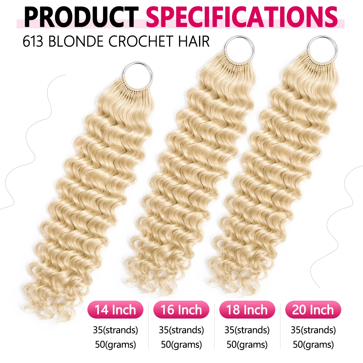 Deep Wave Crochet Human Hair C - Feather Hair Extension review and price