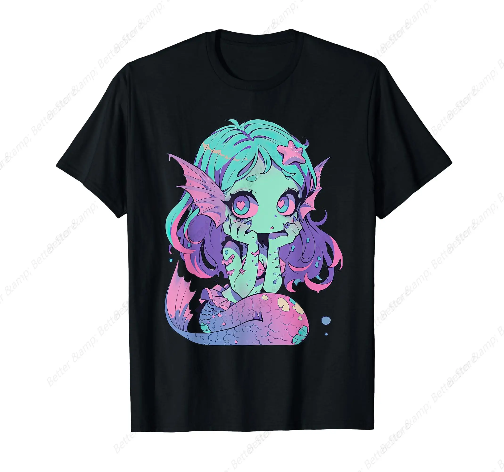 Kawaii Pastel Goth Creepy Cute Witchy Zombie Mermaid T-Shirt