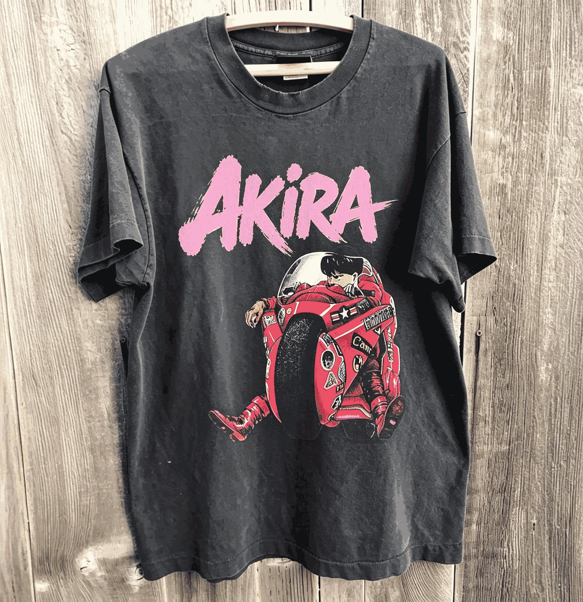 AKIRA Vintage Washed Retro Harajuku Oversized Unisex T-shirt Streetwear Trendy Cotton Casual Streetwear Fashion Couples soft tee