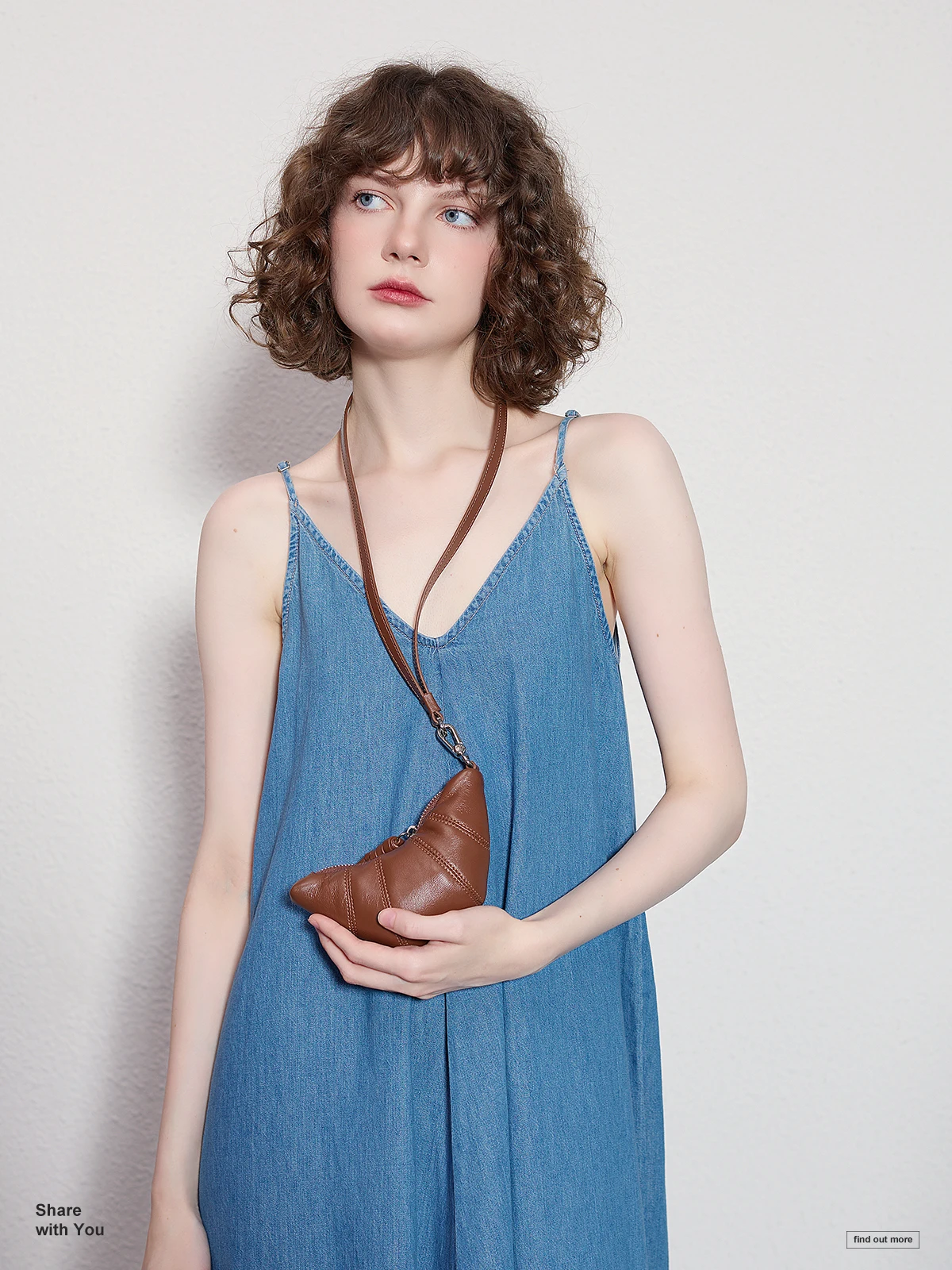 

Soft waxy leather croissant bag, mini neck croissant bag, retro change bag for women