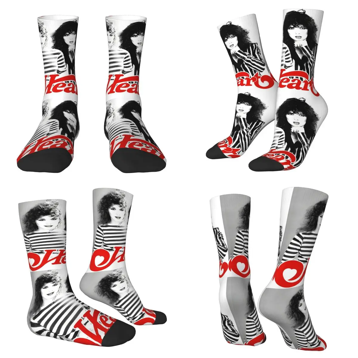 

Vintage Heart Rock Band Royal Flush Tour Socks Harajuku High Quality Stockings All Season Long Socks Accessories for Unisex