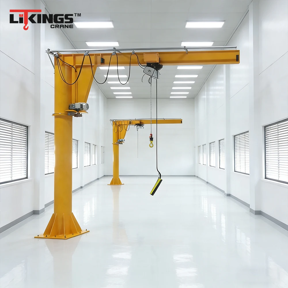 Space Saving Hoists Column Mounted Floor Standing Jib Crane 5 Ton 5m Lifting Height Easy Installation For Machining Center