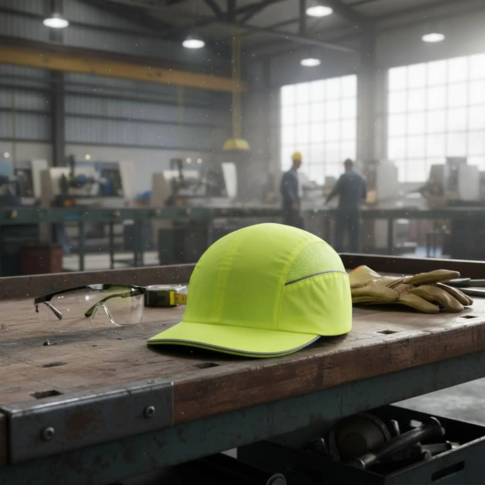 Lightweight Shock Absorbing Work Headgear Baseball Style Cap with Ventilated Mesh for Factory Daily Protection Use