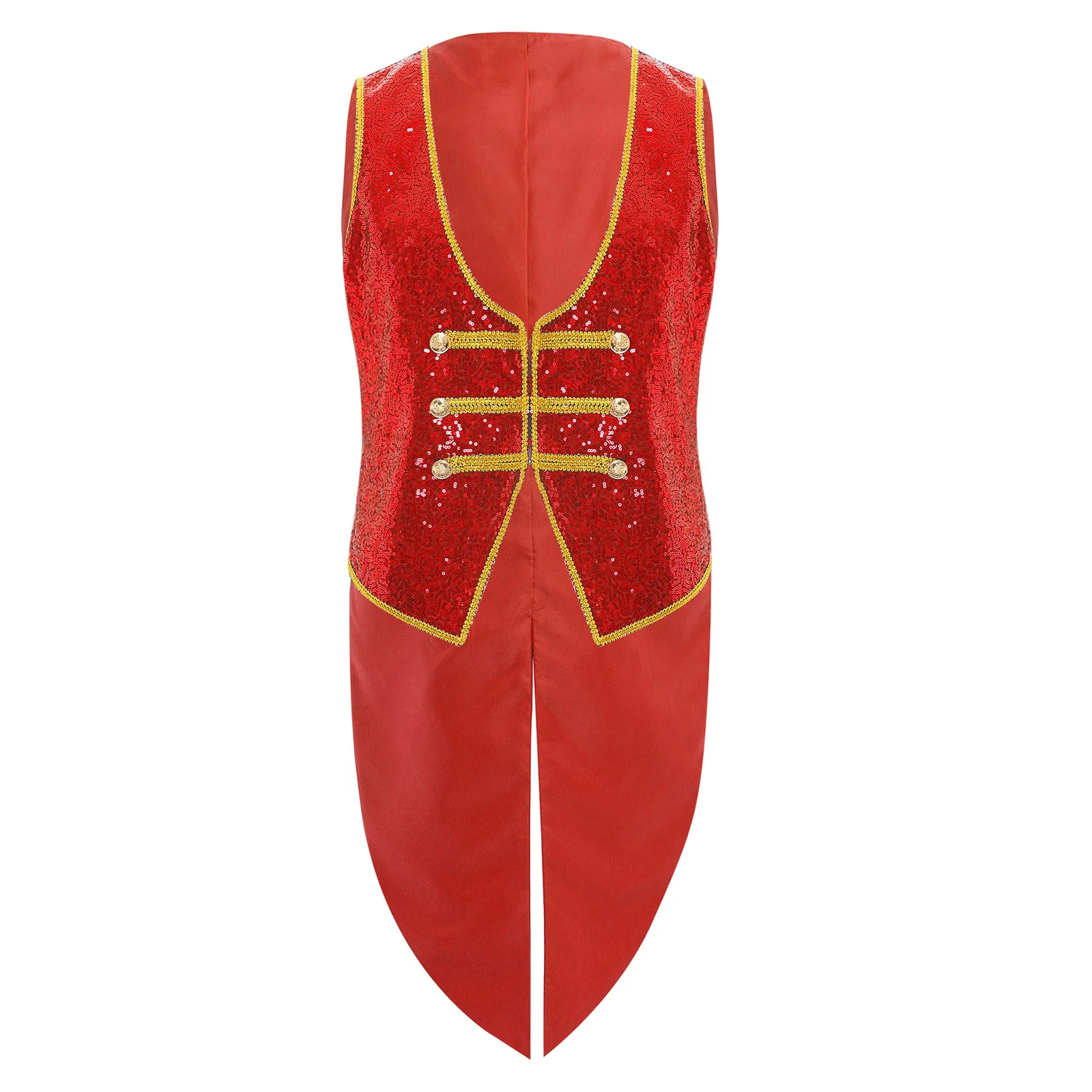 الرجال الأمير تأثيري حلي بلا أكمام لامعة الترتر سهرة يرتدى المحكمة الملكية تأثيري سترة فستان الهالوين حتى Ringmaster #2