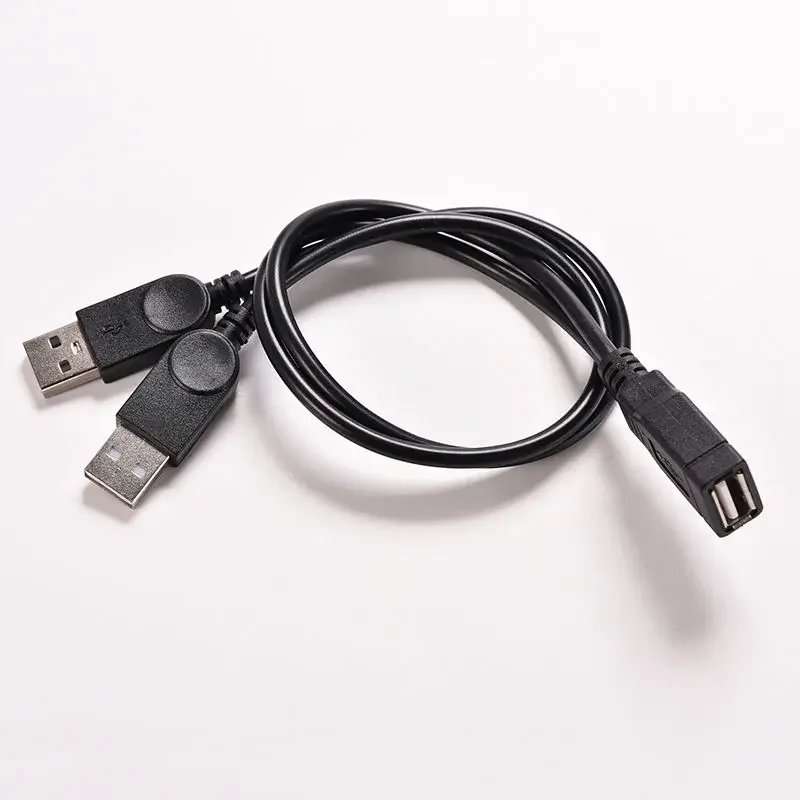 Male To Female USB Cable USB 2.0 Y Cable Hard Disk Dual USB Adapter Cord Mini Power Adapter Supply A Female to 2 Dual USB Male