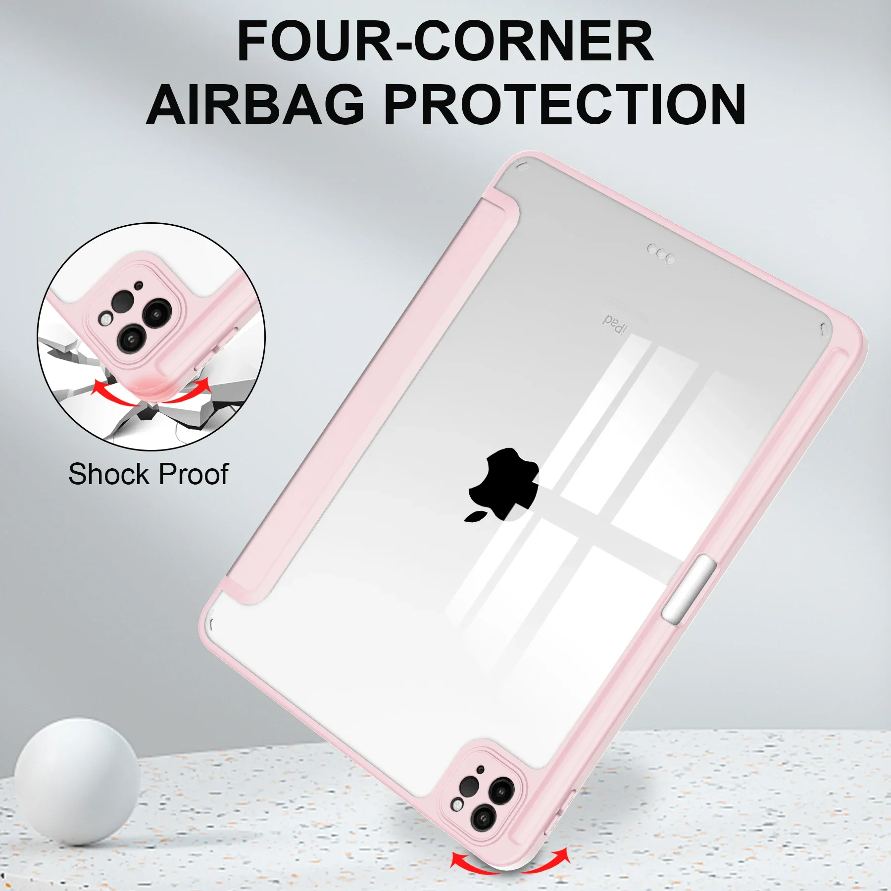 حافظة خلفية فاخرة عالية لجهاز iPad Pro 12.9 بوصة 6th/5th/4th/3rd Generation 2022/2021/2020/2018 مع غطاء حامل القلم الرصاص