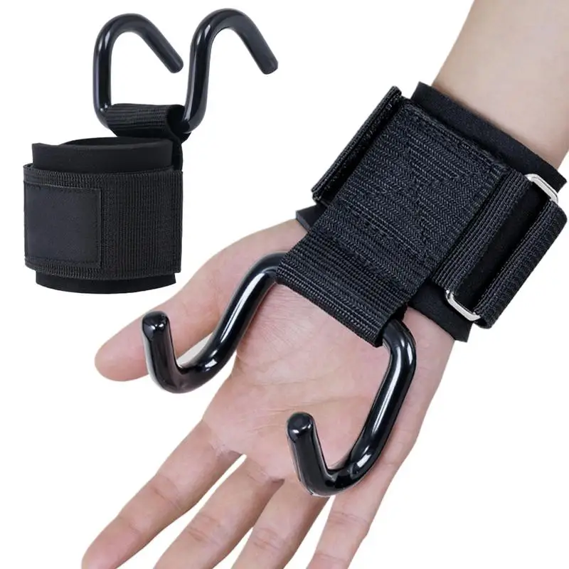 

Weight Lifting Hooks Deadlift Lat Pulldown Rowing Grip Anti-Slip Wristband With Hook Adjustable For Pull Up Training Deadlift