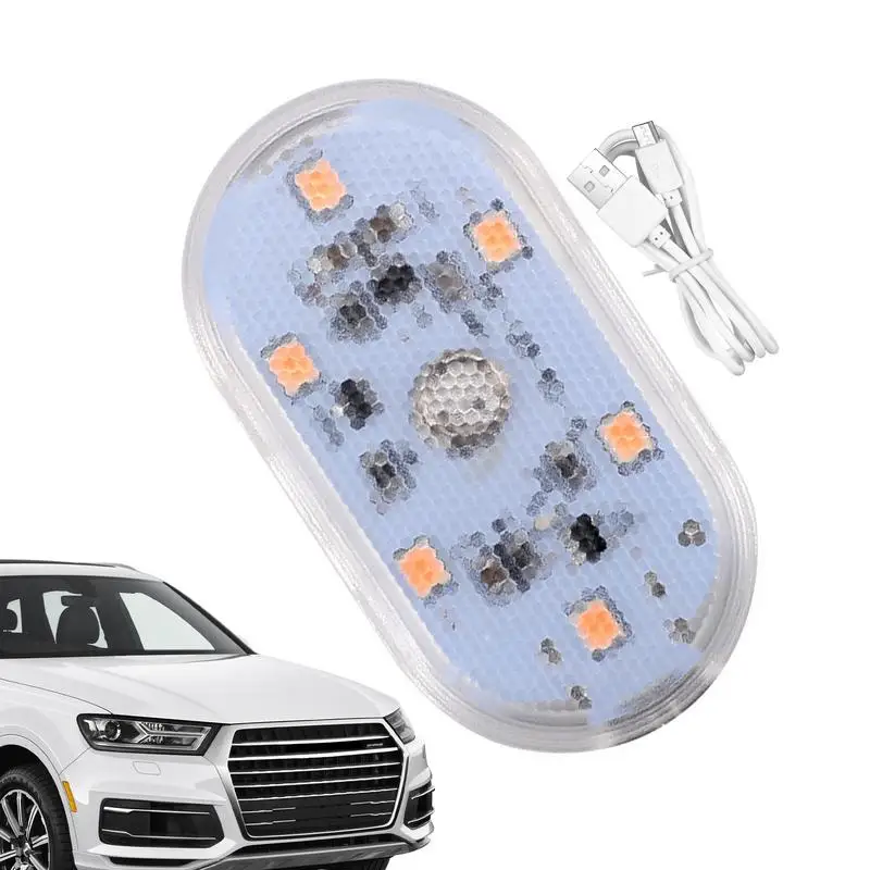 Car Interior LED Lights Car Ambient  Colorful Lights Self-adhesive Magnetic Suction  Rechargeable Touch Sensor USB Charging lamp