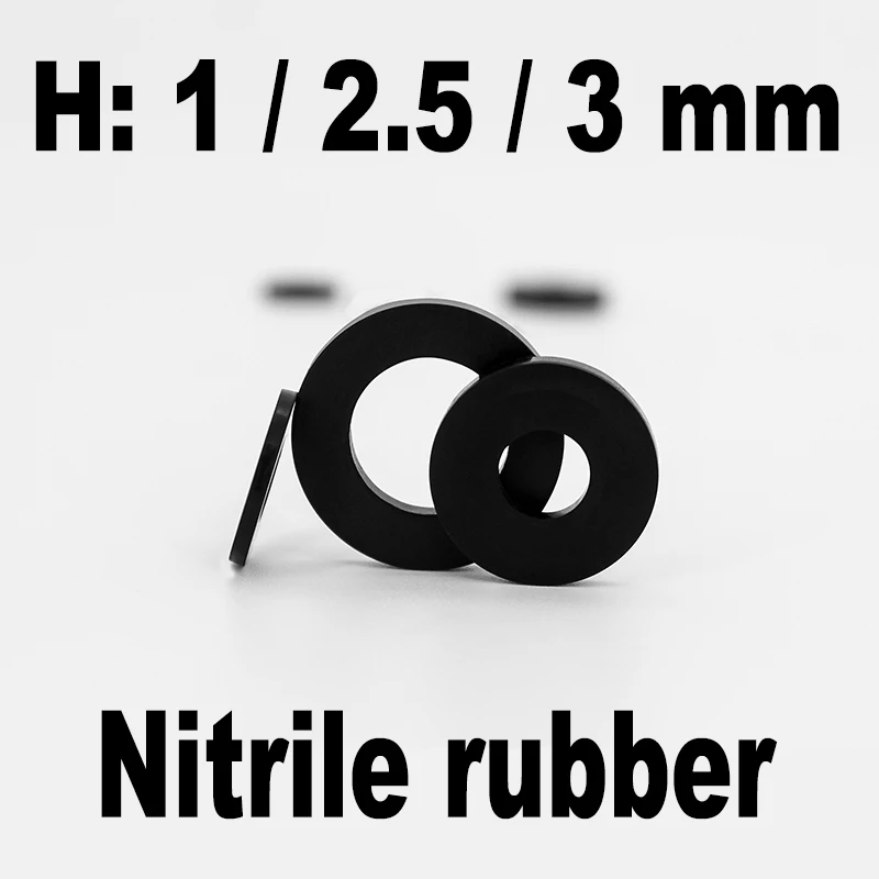 NBR Flat gasket H1-H2.5-H3mm height black Nitrile rubber seals waterproof sealing gasket in stock wholesale washer