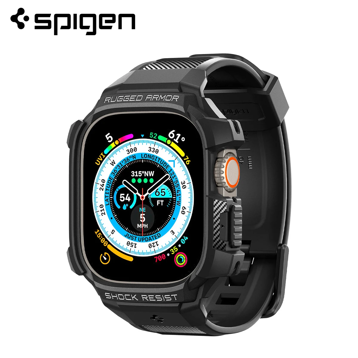 Spigen Rugged Armor Pro for Apple Watch Ultra 2/1 (49mm) Case with Watch Band