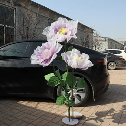 3pcs Giant Silk Yarn Gauze Gradient Poppy Artificial Flower Outdoor Party Backdrop Decoration Festival Display Photography Props