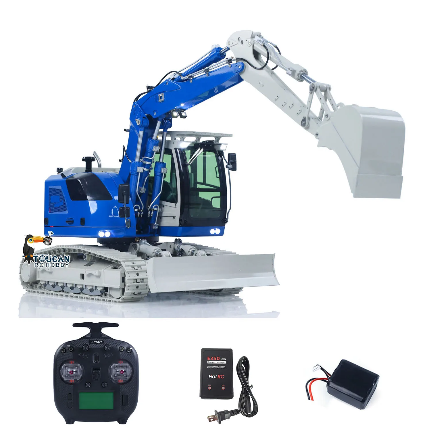 

1/14 RC Hydraulic Excavator CUT 914 5CH Valve Metal Flysky ST8 Radio Control Digger Model with Sound Lights for Adult