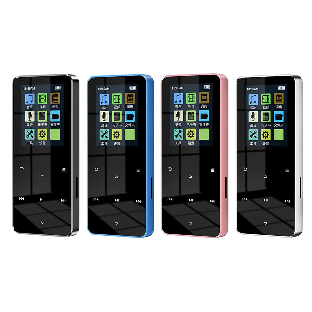 タッチスクリーン付きポータブル音楽プレーヤー,Bluetooth互換音楽プレーヤー,5.0, 80GB, 1.8インチ,300mahバッテリー,mp3,子供と大人