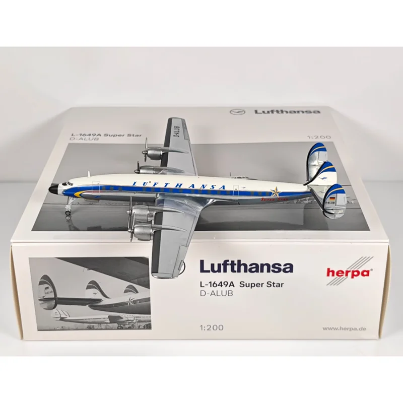 

Herpa Diecast 1/200 Scale Lufthansa Lockheed L-1649A D-ALUB Alloy Aircraft Model Collection Decorative Ornaments Toys
