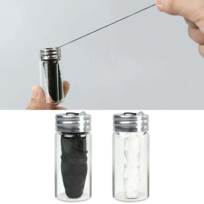 30m Vegan Biodegradable Bamboo Charcoal Dental Floss With Refillable Glass Holder Mint Flavored Tiny Floss