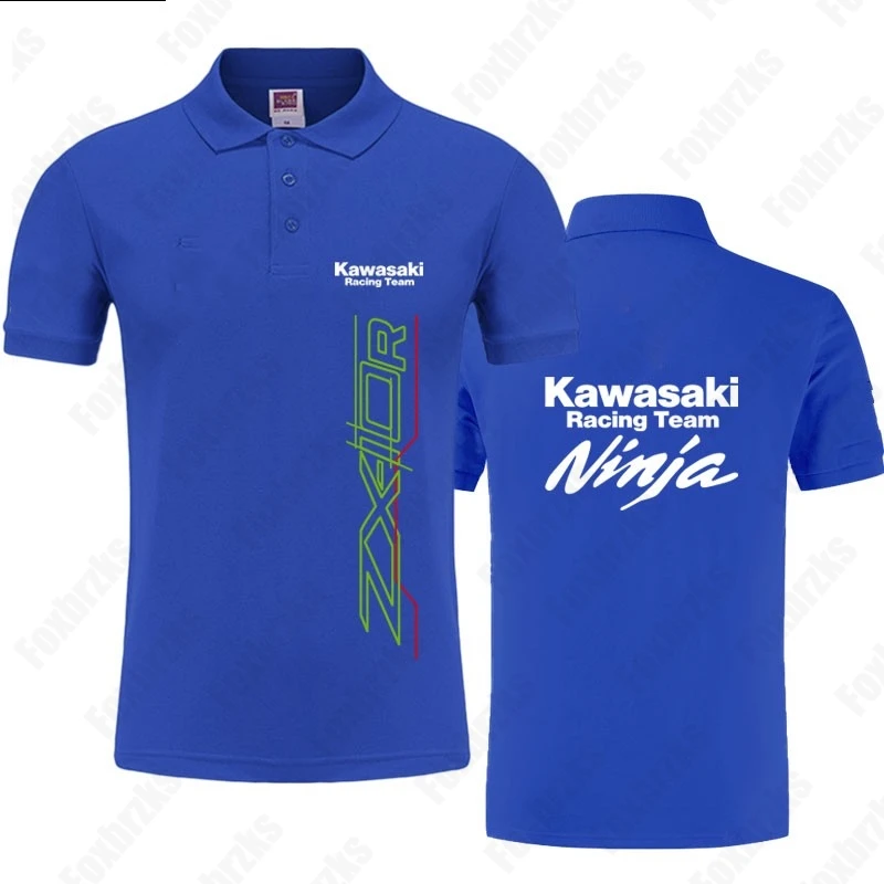 

2025 Men's New Polo Shirt Kawasaki Motorcycle Graphic 3D Print Fashion Comfort Quick-Drying Polo Shirt Men Cool Casual Polo Tops