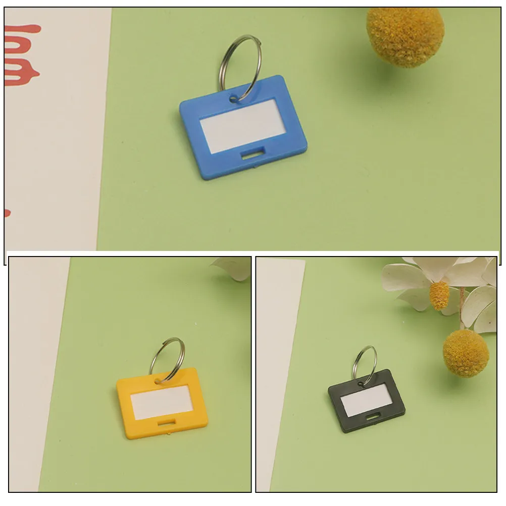 50Pcs Key Tags Numbered Plastic Round House Shaped Colorful Labels for Home Office Car Luggage Travel Accessories