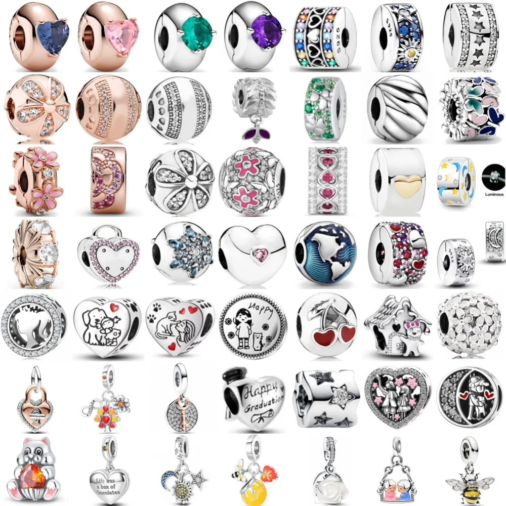 

European Hot Selling 925 Silver, Charm Clip Bead Pendant Suitable For Original Bracelets DIY Accessories Exquisite Jewelry
