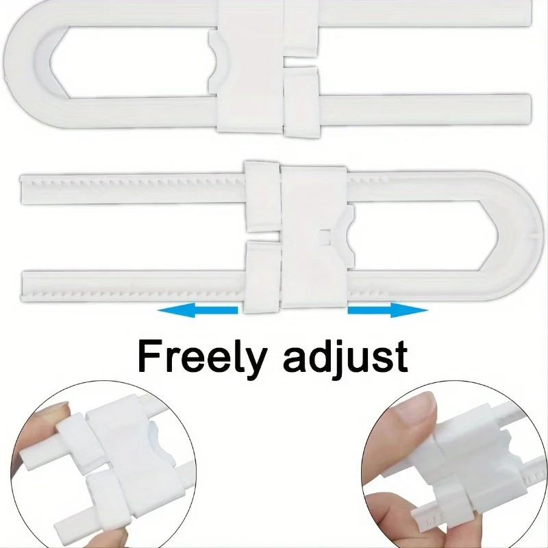 Proof Sliding Cabinet Lock - Safety U Shaped Latch for Cupboard Doors Knobs and Handles