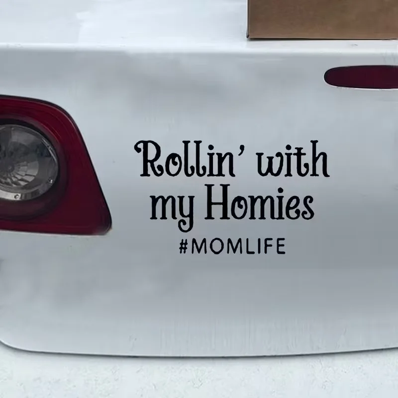 Live with Friends and Mom - Durable Vinyl Bumper Sticker, 7 inches x 4.1 inches, Waterproof Strong Adhesive Car Decal