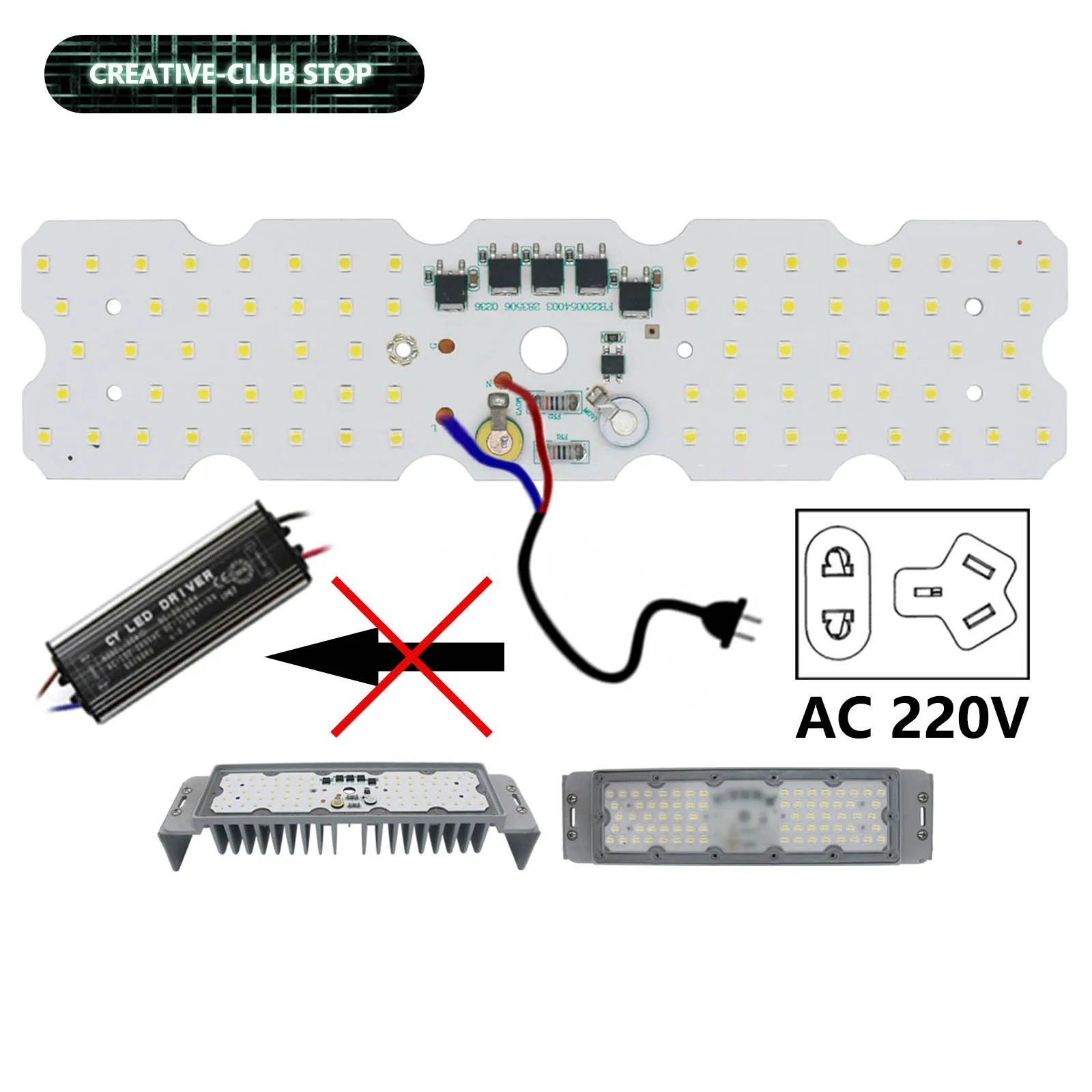 50W AC220V LED Chip SMD2835 Lamp Bead Reflector Outdoor Spotlight Street Light LED Exterior Wall Lamp For Garden LED Flood Light