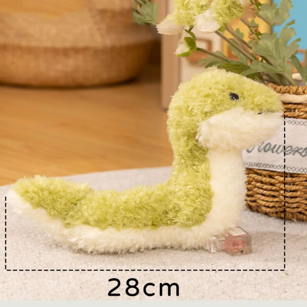 Green Snake Cartoon Snake Plush Toy Simulation Little Soft Snake Plush Doll 28cm Cute Animal Plush Pillow Gifts for Girls