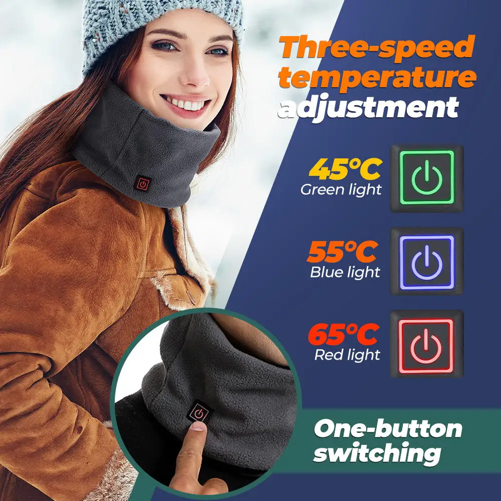 

Winter Smart Charging Heating Scarf Men and Women USB Electric Heating Warm Neck Cover Outdoor Cycling Cold-proof Neck Scarf