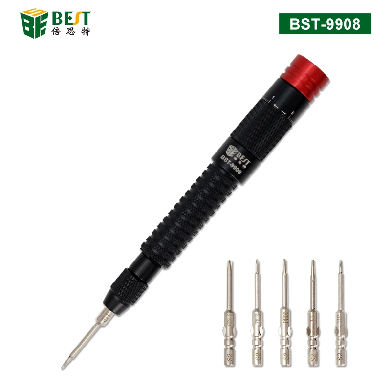 

BST-9908 Precision Adjustable Torque Screwdriver Set Magnetic Torque Screwdriver with Replaceable Blades for Electronics Repair