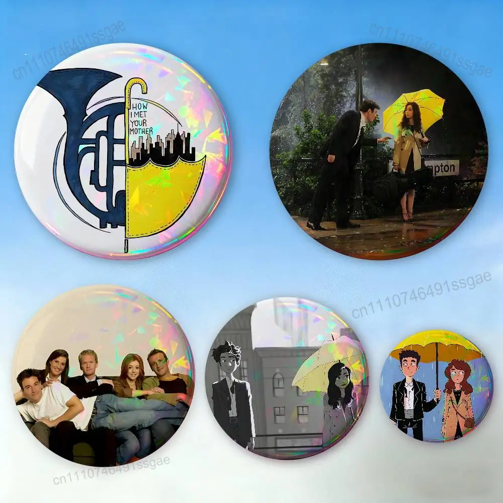 H-How I M-Met Your Mother Badges,Cartoon,Art, Brooches, Pins, Tin Props, Christmas Gifts, Birthday Gifts